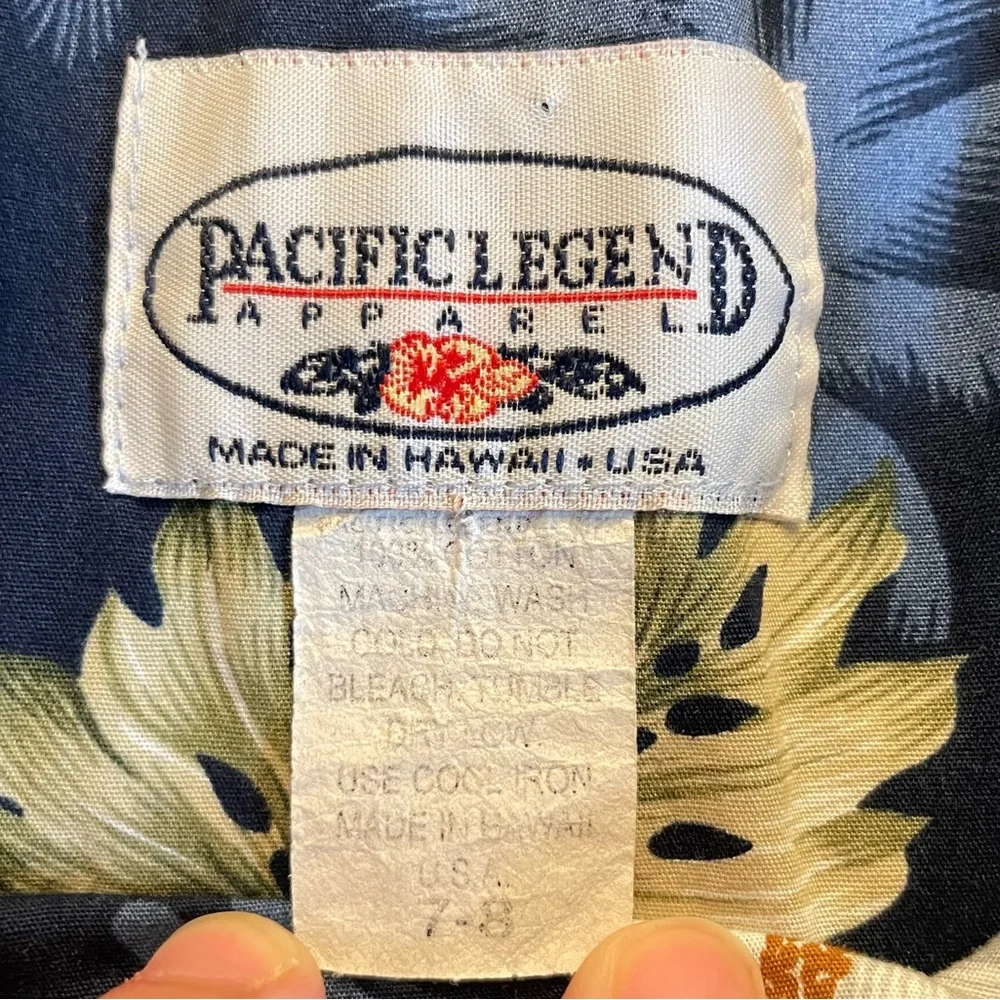 Pacific Legend Apparel Orchid Hawaiian Little Girl Dress Size 7/8 Made In Hawaii